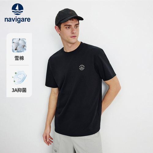 Navigare凉感圆领短袖T恤男
