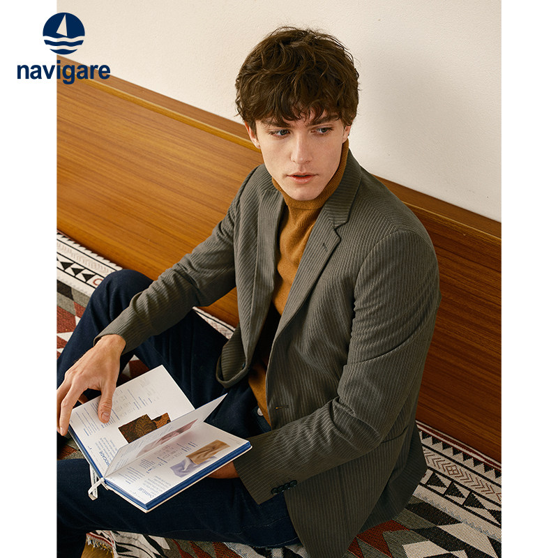 [灯芯绒]Navigare意大利小帆船休闲西装男新款长袖高级感西