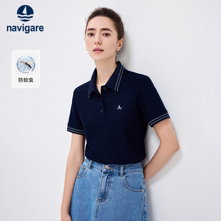T恤 Navigare意大利小帆船夏季 新款 POLO衫 翻领上衣女士休闲短袖