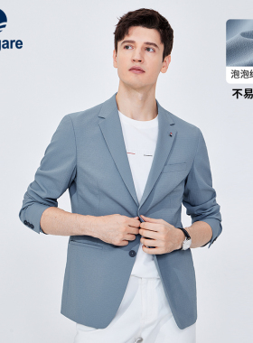 [易打理]Navigare意大利小帆船休闲西装男春季新款蓝色西服外套