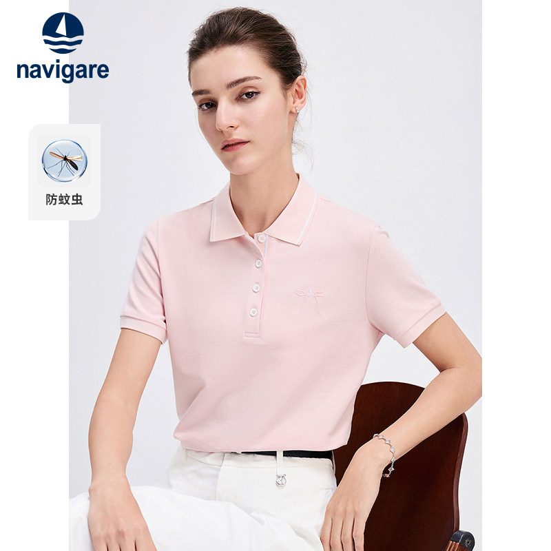 Navigare意大利小帆船夏季新款粉色保罗polo衫女短袖休闲翻领T恤,女装/女士精品,POLO衫,淘宝优惠券,粉丝福利购,淘宝优惠卷