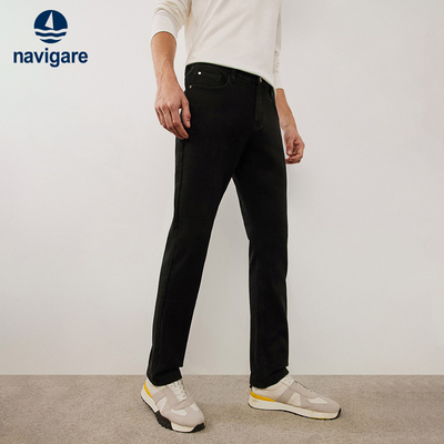 意大利加绒加厚冬季黑色休闲裤