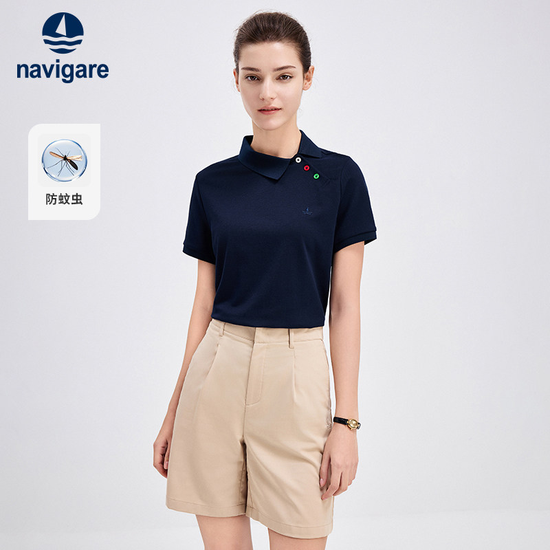 Navigare意大利小帆船夏季设计感polo衫女短袖休闲翻领T恤菠萝衫,女装/女士精品,POLO衫,淘宝优惠券,粉丝福利购,淘宝优惠卷
