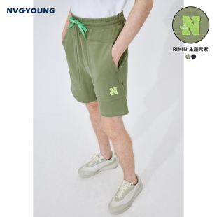五分裤 Navigare意大利小帆船休闲针织中裤 夏季 绿色运动短裤 男士