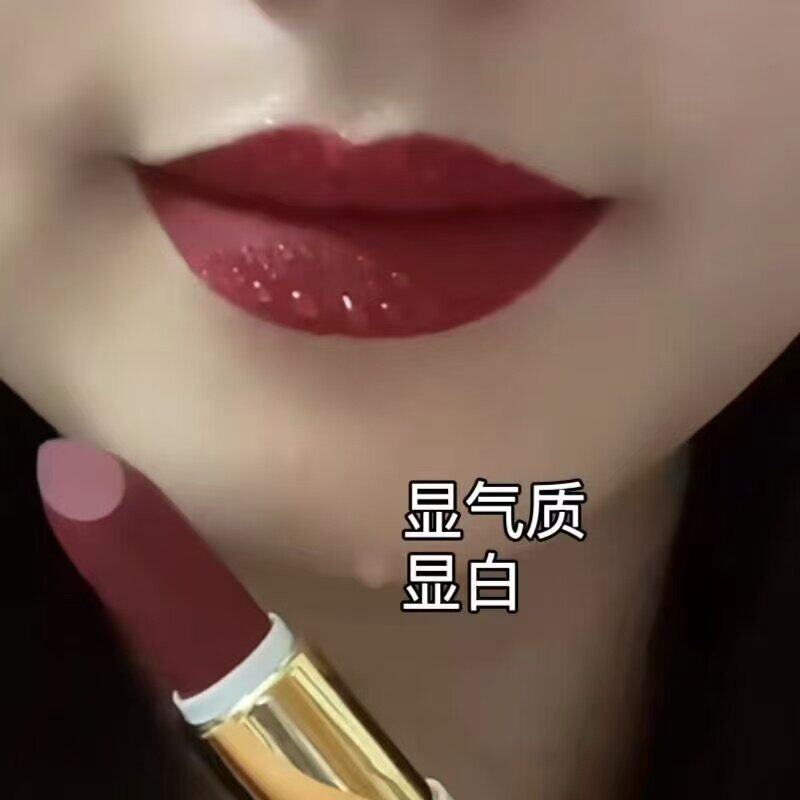 深红色姨妈色口红正女不