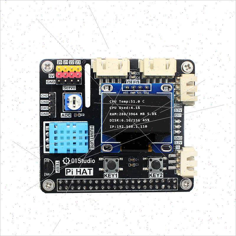 PiHAT树莓派4代RaspberryPi 3B+ 4B Jetson nano开发板python编程