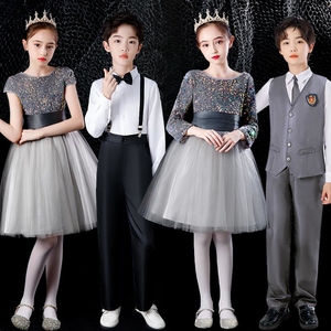 国庆儿童合唱服中小学生诗歌朗诵大合唱团比赛表演出服装主持礼服