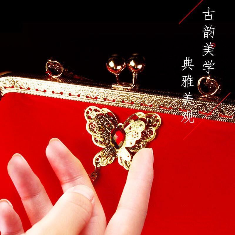 结婚礼钱包大全新娘手拿包包袋装钱零钱包陪嫁妆红色婚庆订婚礼红