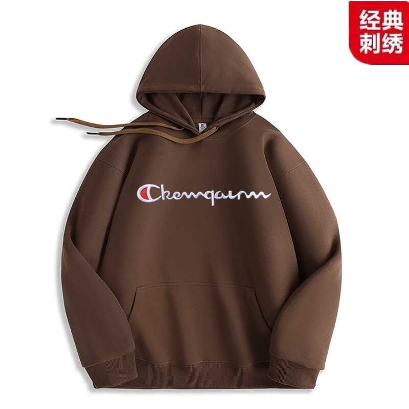 刺绣卫衣男女2024新款潮牌简约休闲黑色外套男女生秋天针织连帽衫