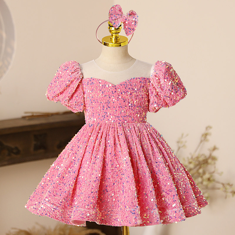 粉色女童礼服亮片高端女宝宝周岁生日舞会童模走秀钢琴演奏演出服,童装/婴儿装/亲子装,儿童礼服,淘宝优惠券,粉丝福利购,淘宝优惠卷
