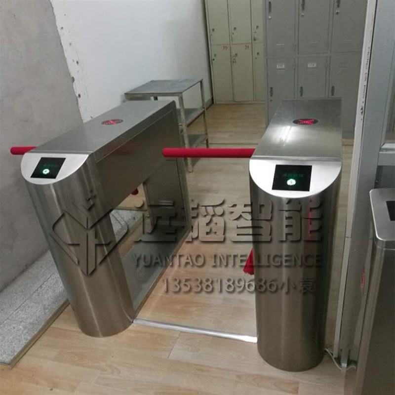 刷卡进按钮出桥式三辊闸 单向手动三棍J转闸 工厂静电测试三辊闸
