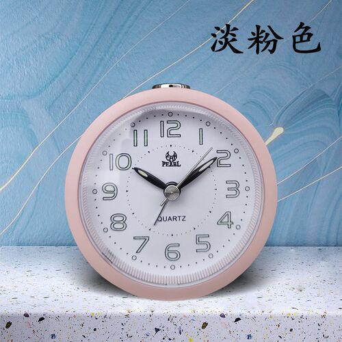 圆形夜光闹钟简约家居时尚台钟静音扫秒时钟儿童学生台Y式石英钟