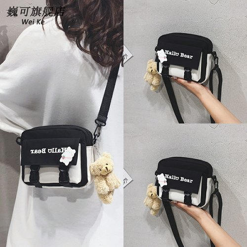 夏季儿童百搭学生休闲小包包女童2024新款少女斜挎运动帆布包时尚