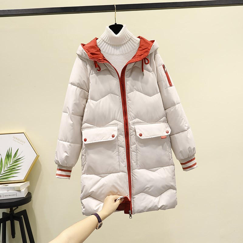 羽绒棉服女中长款2024年冬季新款韩版宽松小个子棉衣加厚棉袄外套