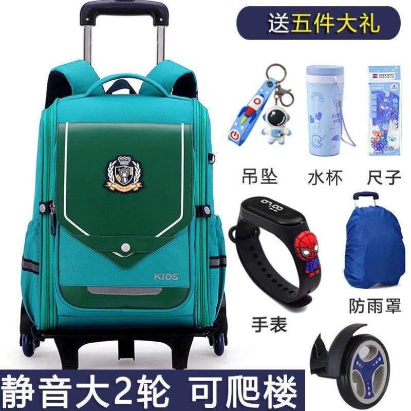 拖大容量男三到书包爬o楼轻便儿童拉杆箱小学生六轮六年级男生拉