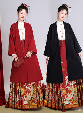新中式织金妆花马面裙婚服秋冬季红色汉服2024新款新娘订婚敬酒服