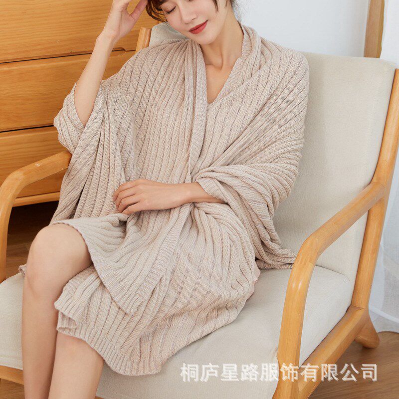 薄款垂感棉质春夏针织毯办公室学生午I休空调针织毯沙发膝盖毯
