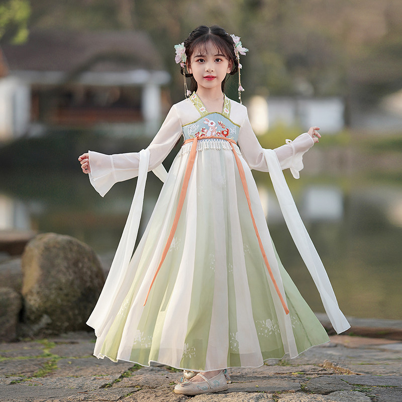 女童汉服2025新款春装国风连衣裙日常可穿儿童古风超仙公主裙唐装图片