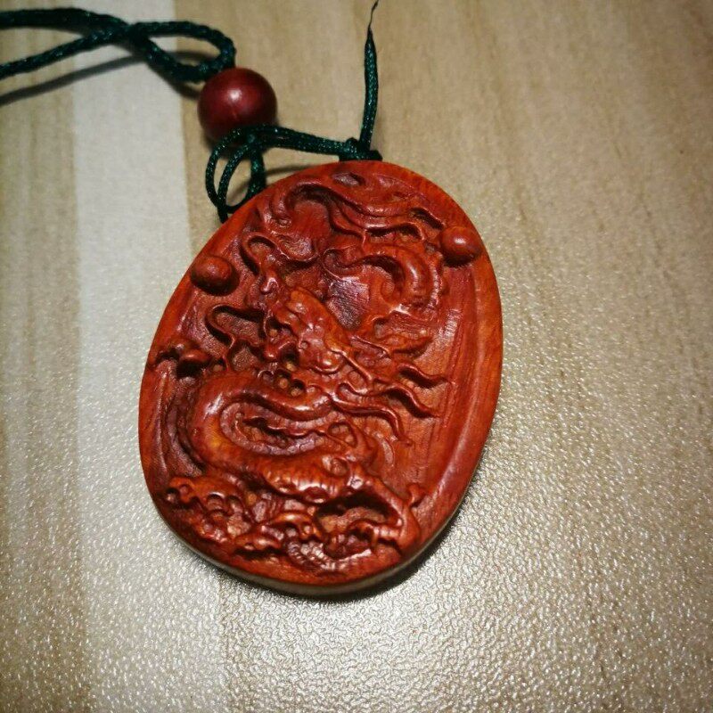 非洲小叶紫檀红木十二生肖吊坠项坠链鼠牛虎兔龙蛇马羊猴狗鸡挂件