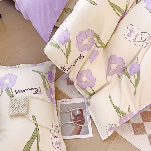 新品加厚生d态棉磨毛四件套高克重植物羊绒床笠款四件套学生三件