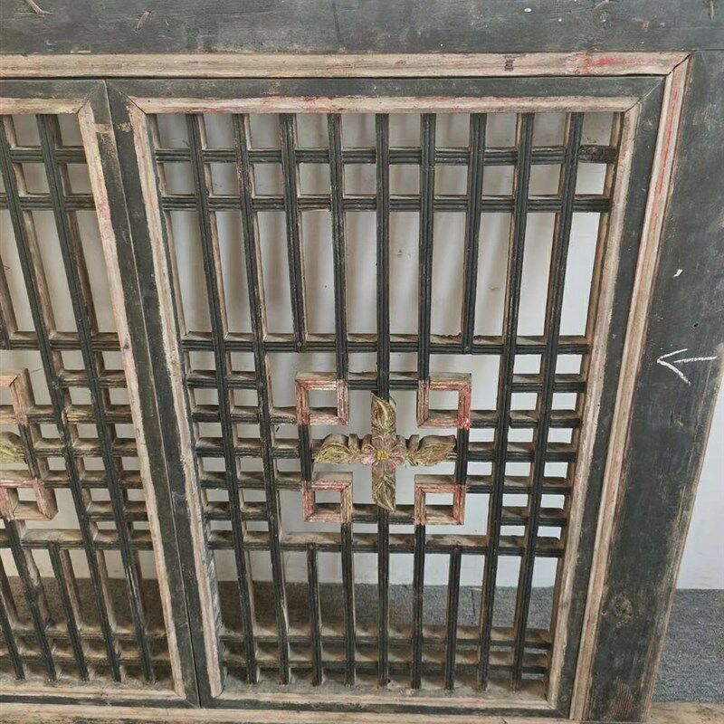 老物件老旧窗户雕花老木窗民俗农村老花窗老花隔窗实木复古装饰