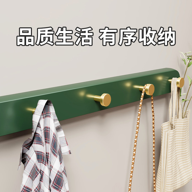 复古墙壁挂钩免打孔挂衣钩入v户门后玄关衣服挂架墙上排钩收纳架