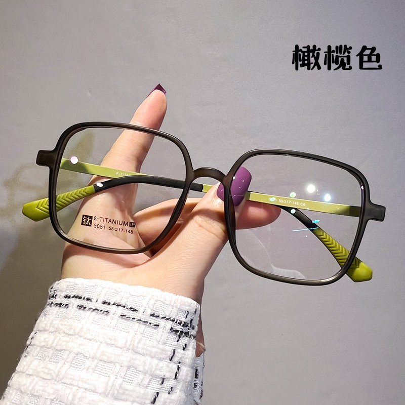 纯钛腿超轻近视眼镜女生可配度数韩版运动休闲大框素颜.男款眼睛