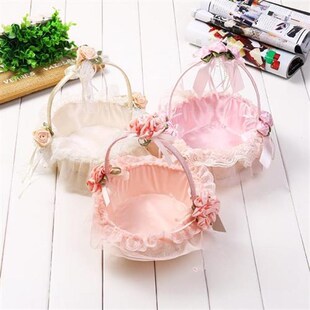 结婚花童撒花篮户外婚礼手提花篮放花瓣戒指婚庆节日晚会舞蹈篮子