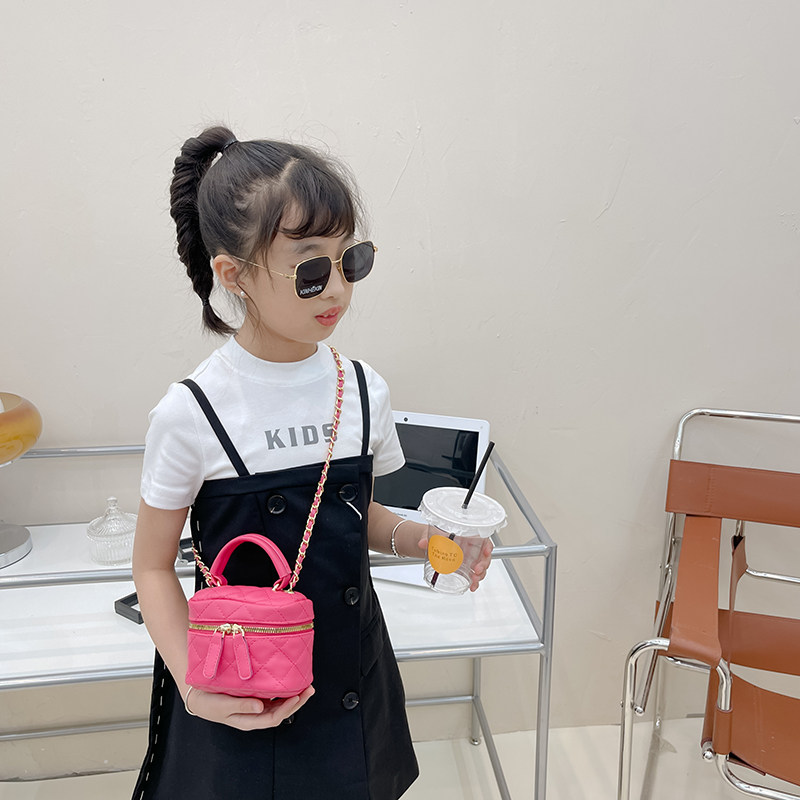 纯色绣线迷你小包包儿童水桶包手提2022新款女童小挎包潮休闲可爱