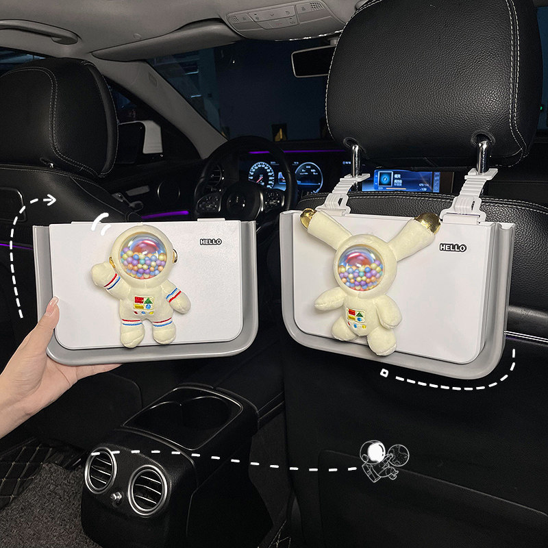 车载垃圾桶汽车内用卡通可折叠后B排创意车用收纳置物筒汽车悬挂