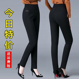 2021新款秋冬装加绒妈妈裤子直筒松紧休闲春秋加厚长裤中老年女裤