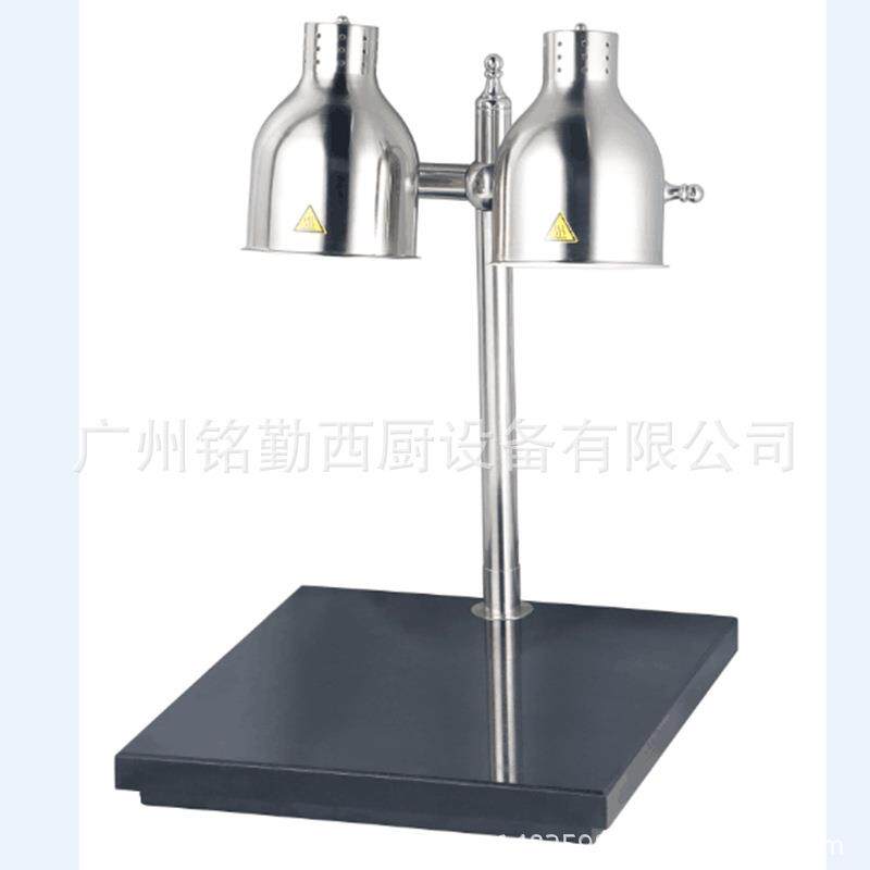 双头万向大理石底座食物保温灯自助餐保温台加热柱型保温灯