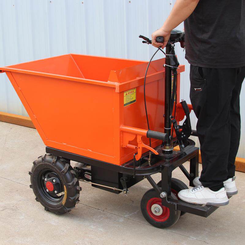 筑工地电动手推车灰斗车搬运三轮车拉砖工具车小推车翻斗垒德株