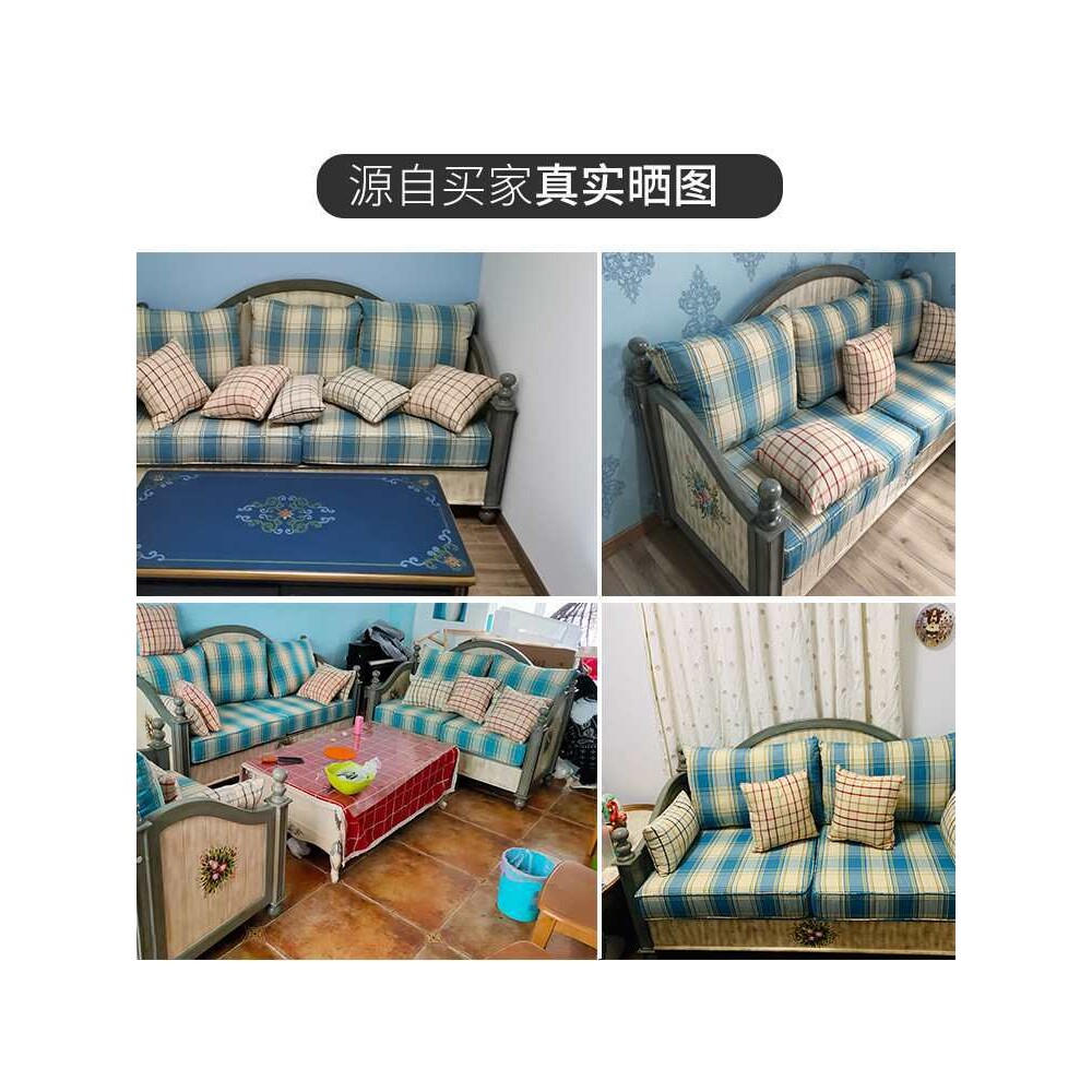 美式实木沙发组合套装家具简约拆洗两用小户型三人位客厅布艺