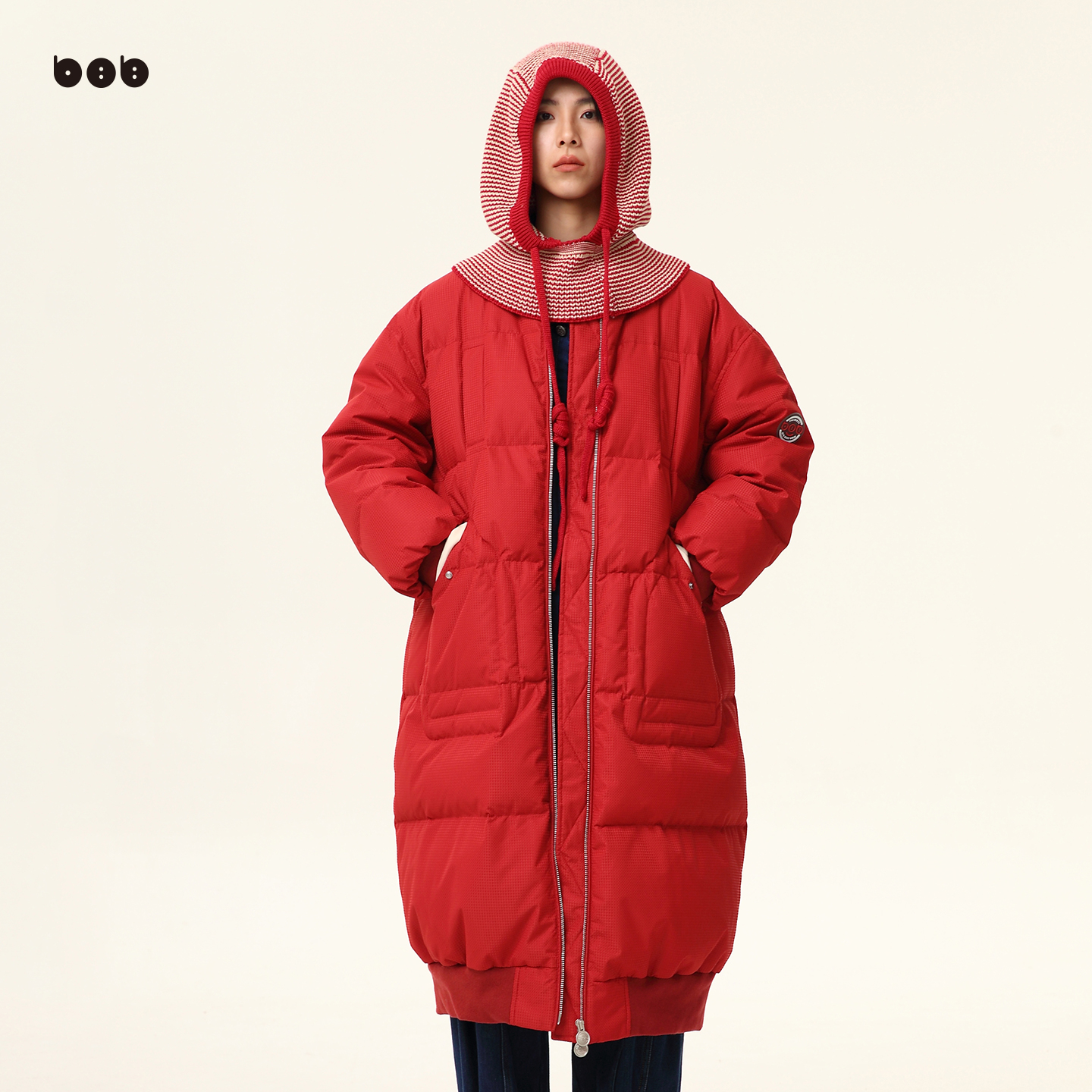 白目自原创设计2024冬长款羽绒服