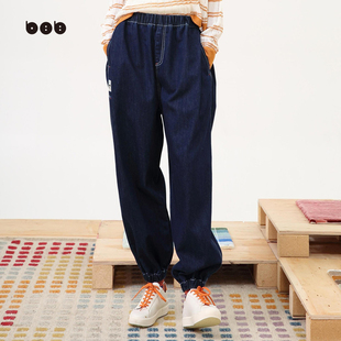 宽松直筒萝卜香蕉老爹裤 女2024春新品 白目自牛仔裤 子 商场同款