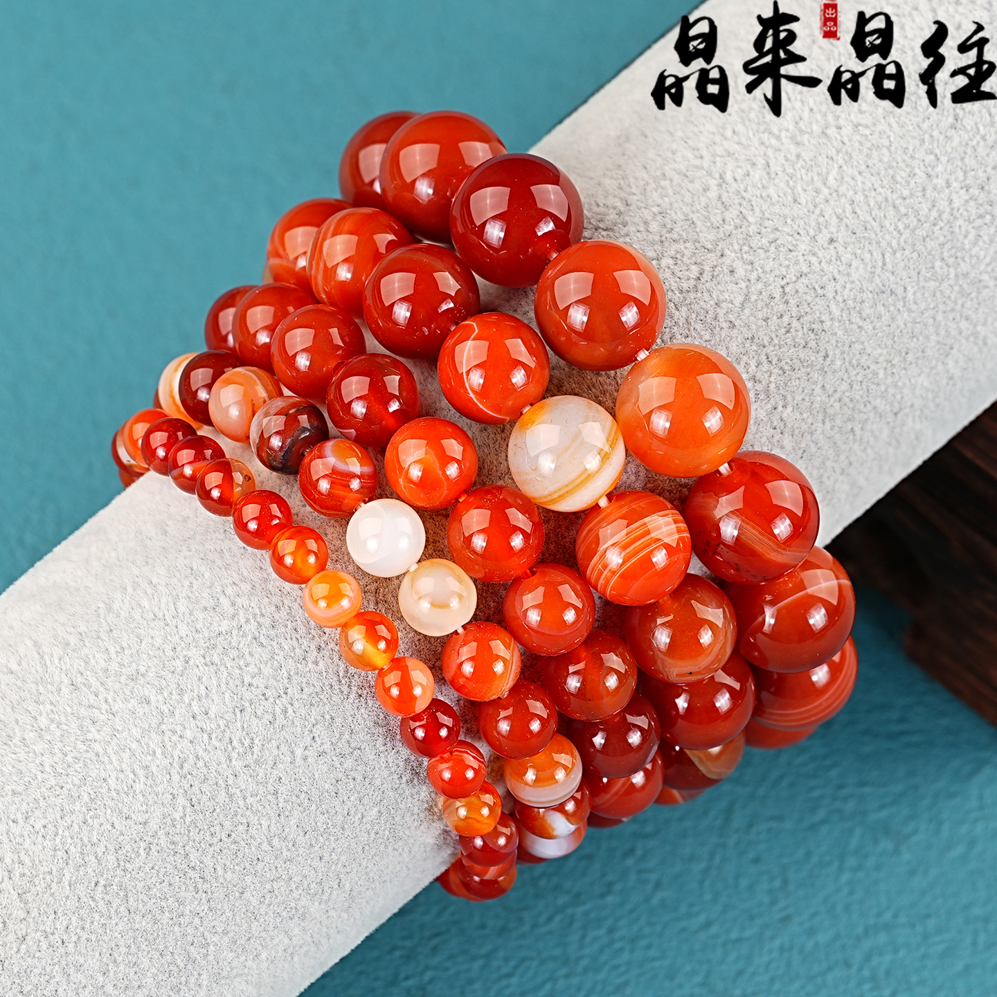 缠丝天然红玛瑙手串单圈男女