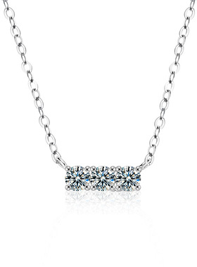 莫桑石925纯银项链轻奢高级感简