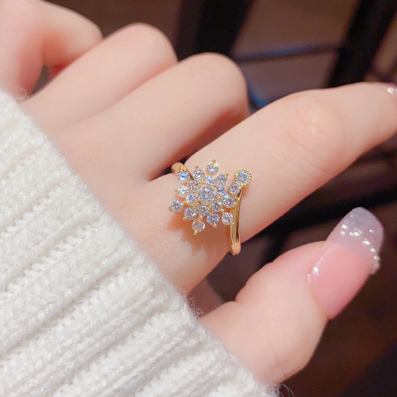 日系小众独特设计感旋转锆石开口戒指女网红个性百搭食指戒配饰品,饰品/流行首饰/时尚饰品新,戒指/指环,淘宝优惠券,粉丝福利购,淘宝优惠卷
