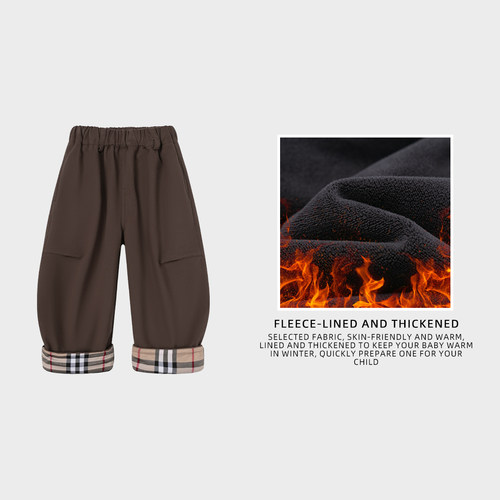男童2025秋冬新款加绒加厚保暖长裤儿童一体绒冬款宝宝冬天裤子潮