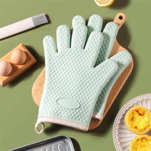 川岛屋硅胶防烫手套隔热耐高温加厚烤箱微波炉专用厨房烘焙手套