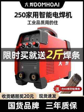 。大焊电焊机220v家用380v工业级250 315两用小型全铜不锈钢焊机