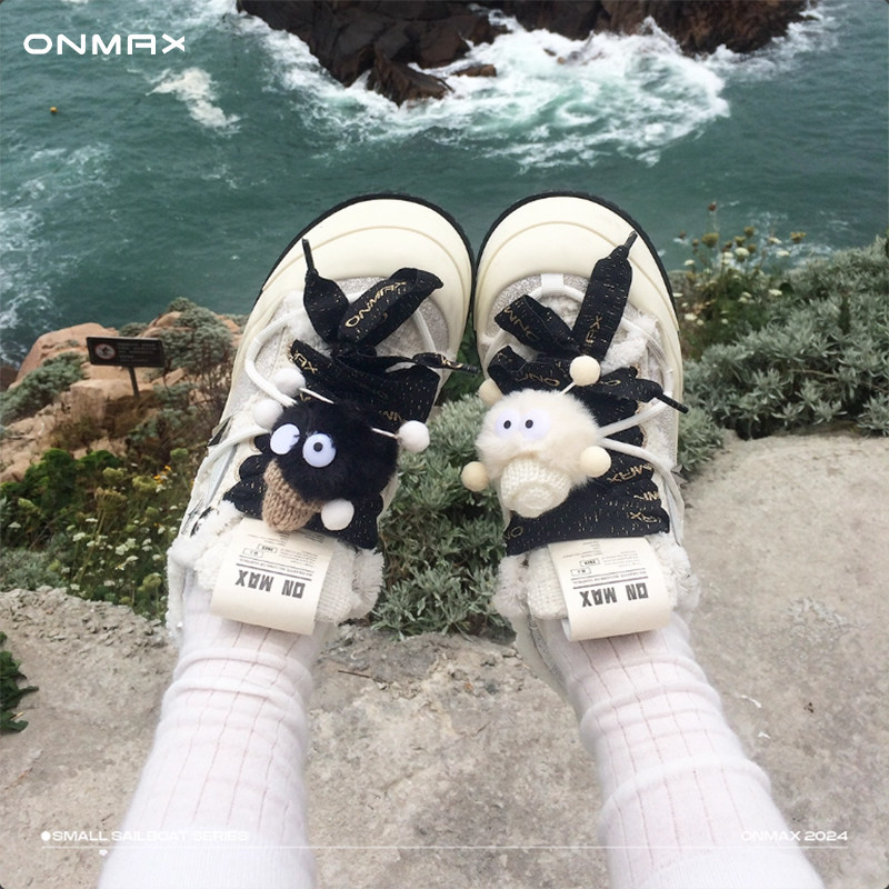 【李金铭推荐】onmax山茶花厚底增高帆布鞋情侣百搭国潮冬季男女