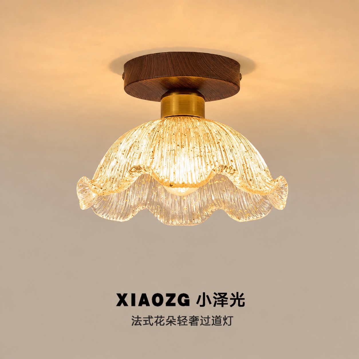 中古风轻奢法式玄关过道吸顶灯图片