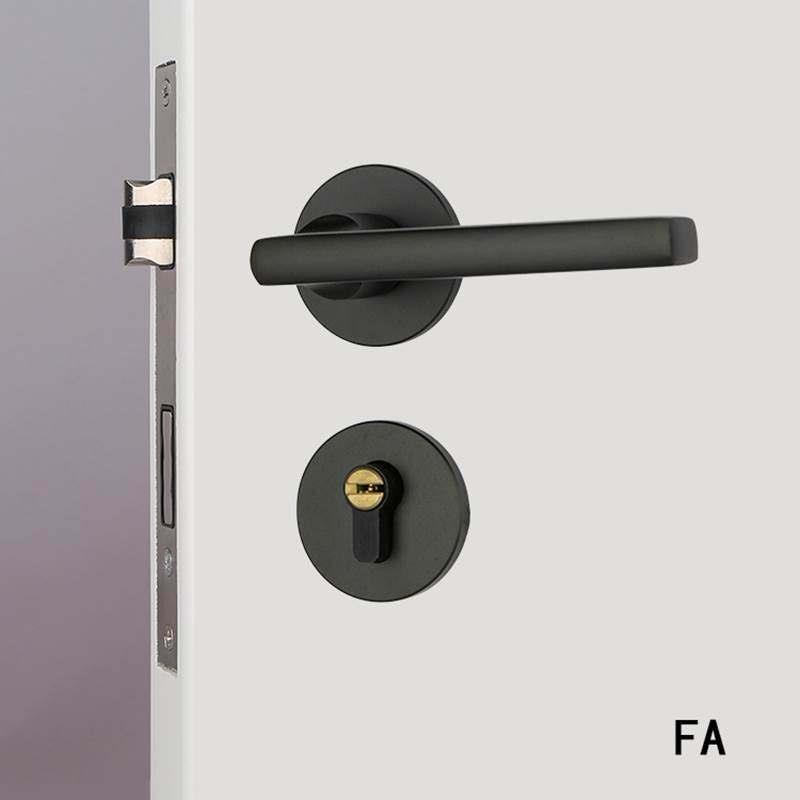 新品门锁室内卧室静音房门锁黑色卫生间实木门把手家用办公室锁具