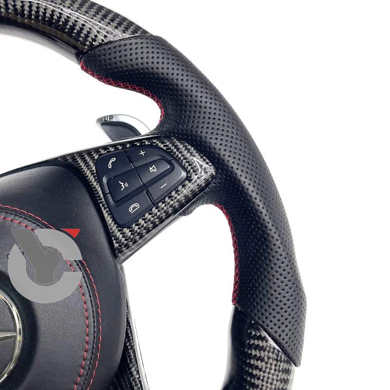 适用奔驰AMG碳纤维方向盘W204W213CGLCEGLEG级改装W205竞速升级