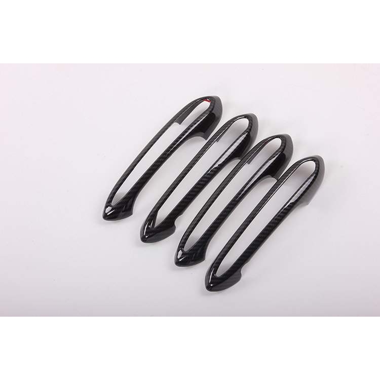 适用于2017款5系-ABS黑色碳纤纹 外侧门把手 拉手 装饰件