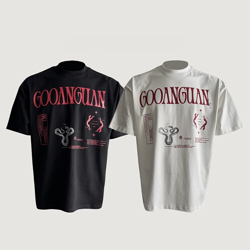 谷安关蛇年夏季300克重磅T恤