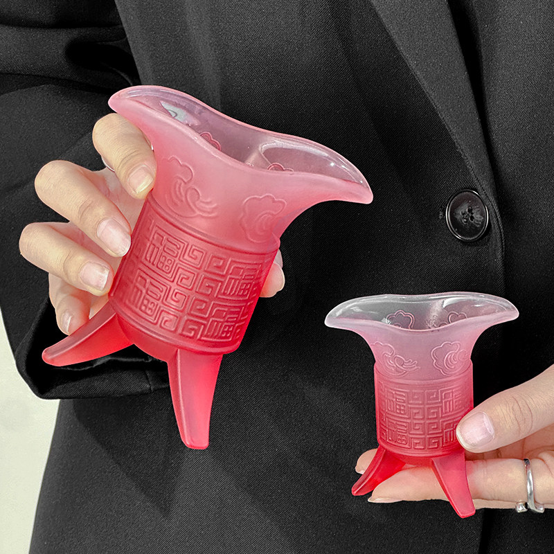 磨砂渐变黑帝王杯创意仿古爵杯家用复古秦始皇奶茶杯古代三足杯子,餐饮具,白酒杯,淘宝优惠券,粉丝福利购,淘宝优惠卷