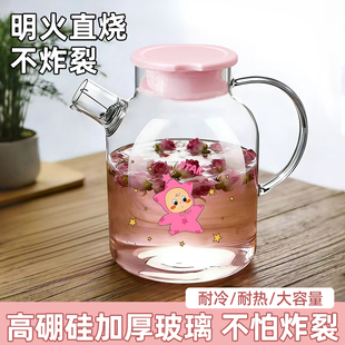 高硼硅玻璃水壶大容量凉水壶套装家用耐高温冷水壶冷泡壶饮料桶壶